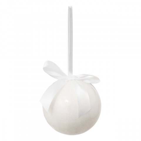 BOULE DE NOEL PAPIER UNIE BLANCHE 90MM