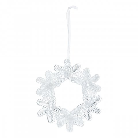 SUJET DE NOEL PLAST COUR FLEUR PERL 10CM