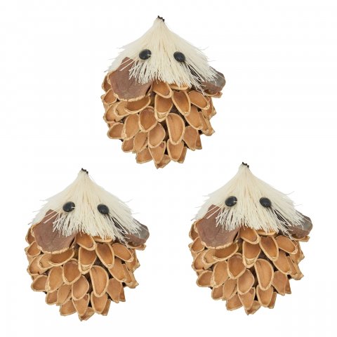 SUJET DE NOEL BOIS HERISSON X3 MARR 7CM