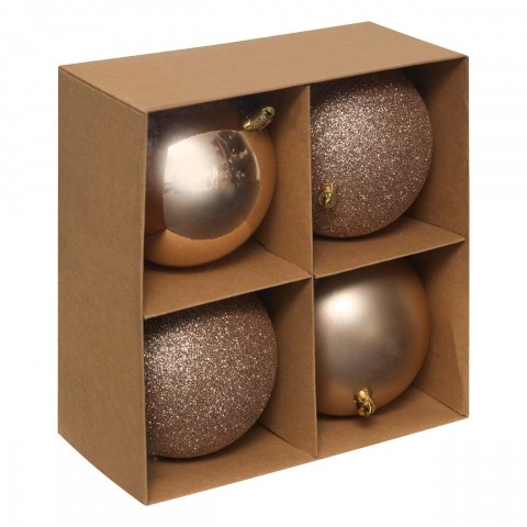 BOULE DE NOEL 100MM X4 NUDE SVEA