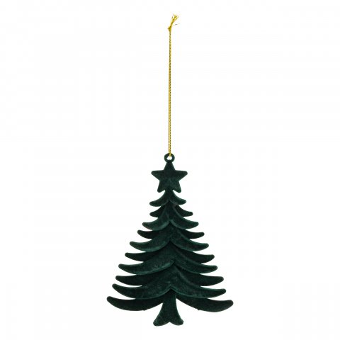SUJET DE NOEL PLF SAPIN VELOUR VERT 14CM