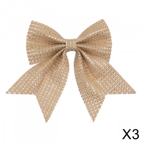 DK NOEUD JUTE OR X3 12X13CM