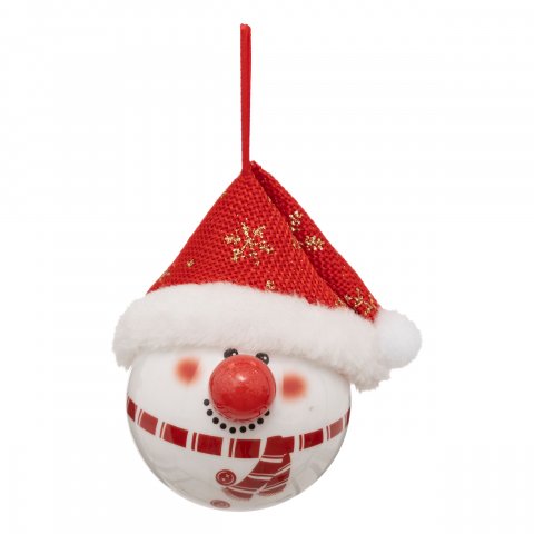 BOULE DE NOEL PAPIER B NEIGE CHAP 65MM