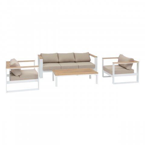 SALON EMPERIA 5P ACACIA BLANC