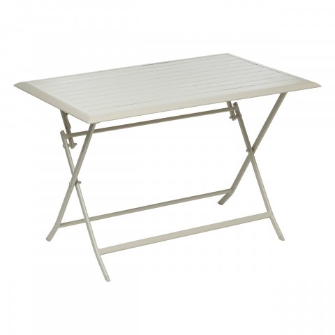 TABLE AZUA PLI  ALU 4P ARGILE
