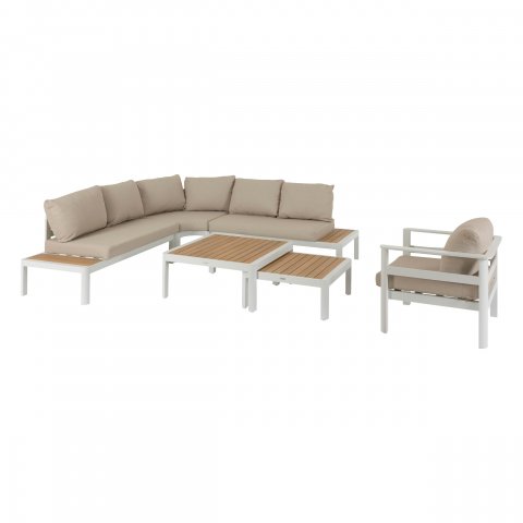 SALON ANGLE PARADIZE 6P BLANC