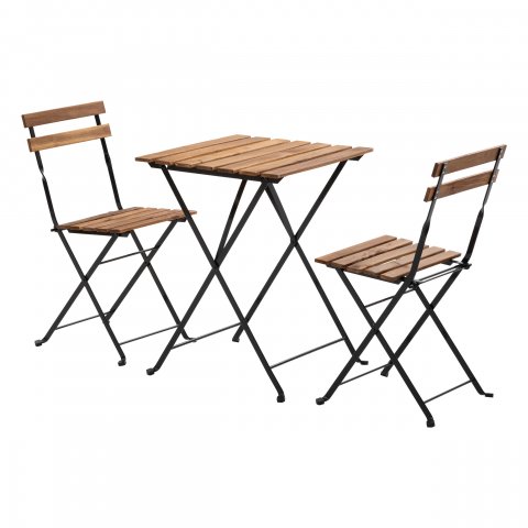DUO TABLE CHAISES ACACIA